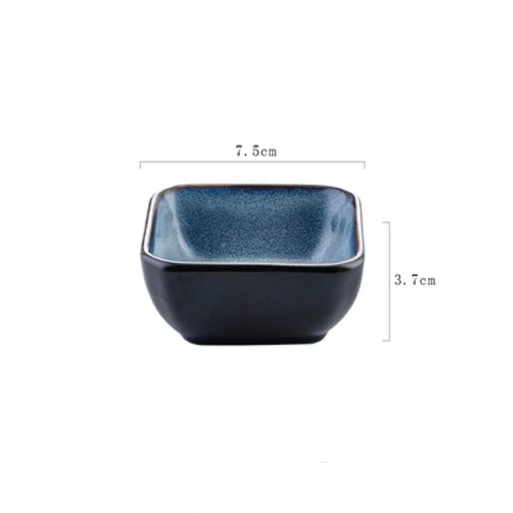 Japanese Dipping Dish Divided Ceramic Multi-style Flavor Dish Snack Dish